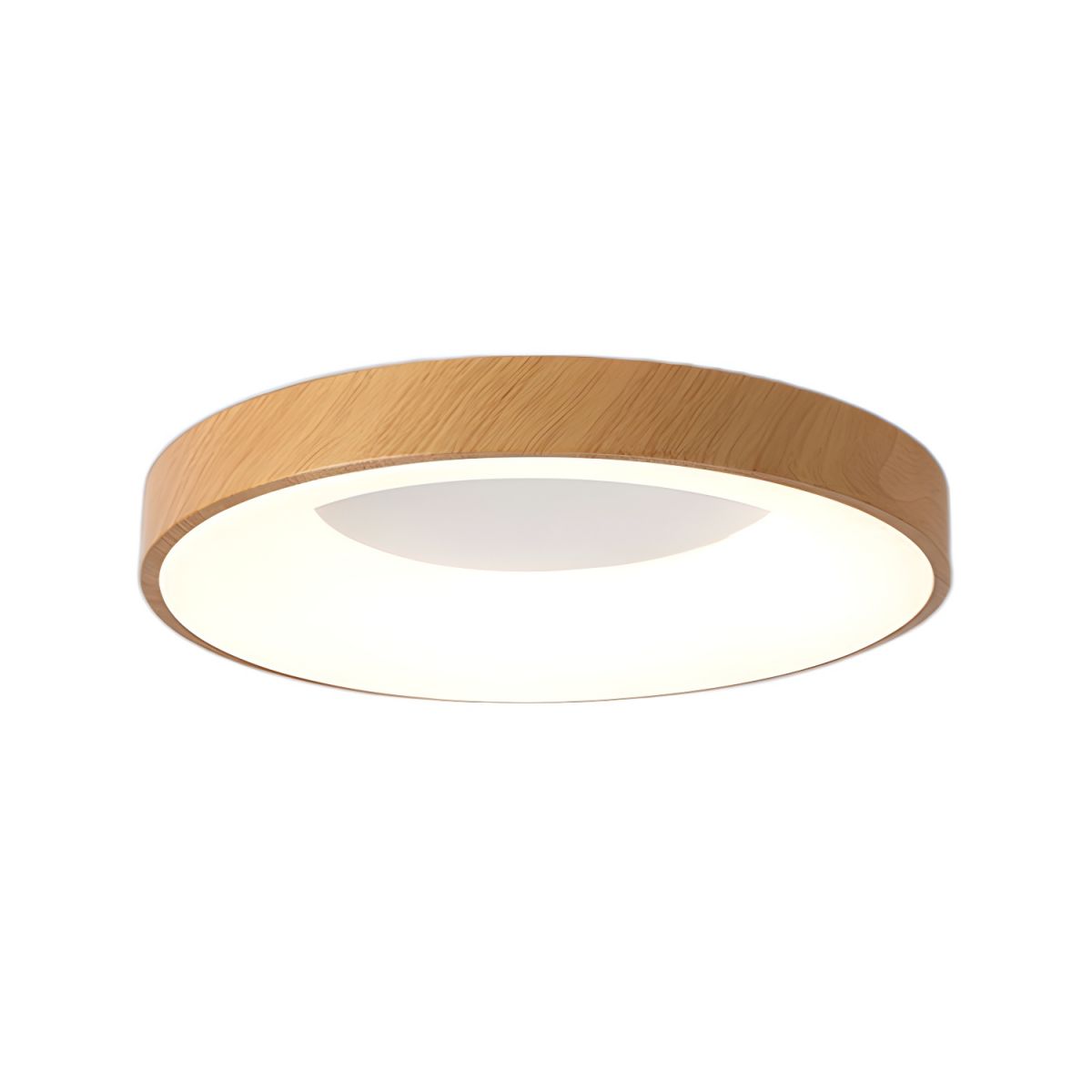 Lythara | Nordisk træ flush montering cirkulær LED loftslampe