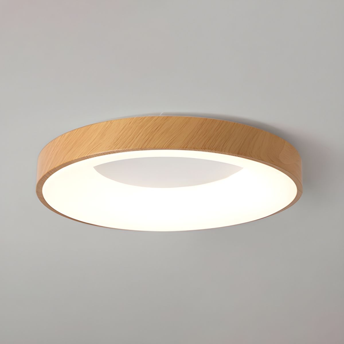Lythara | Nordisk træ flush montering cirkulær LED loftslampe