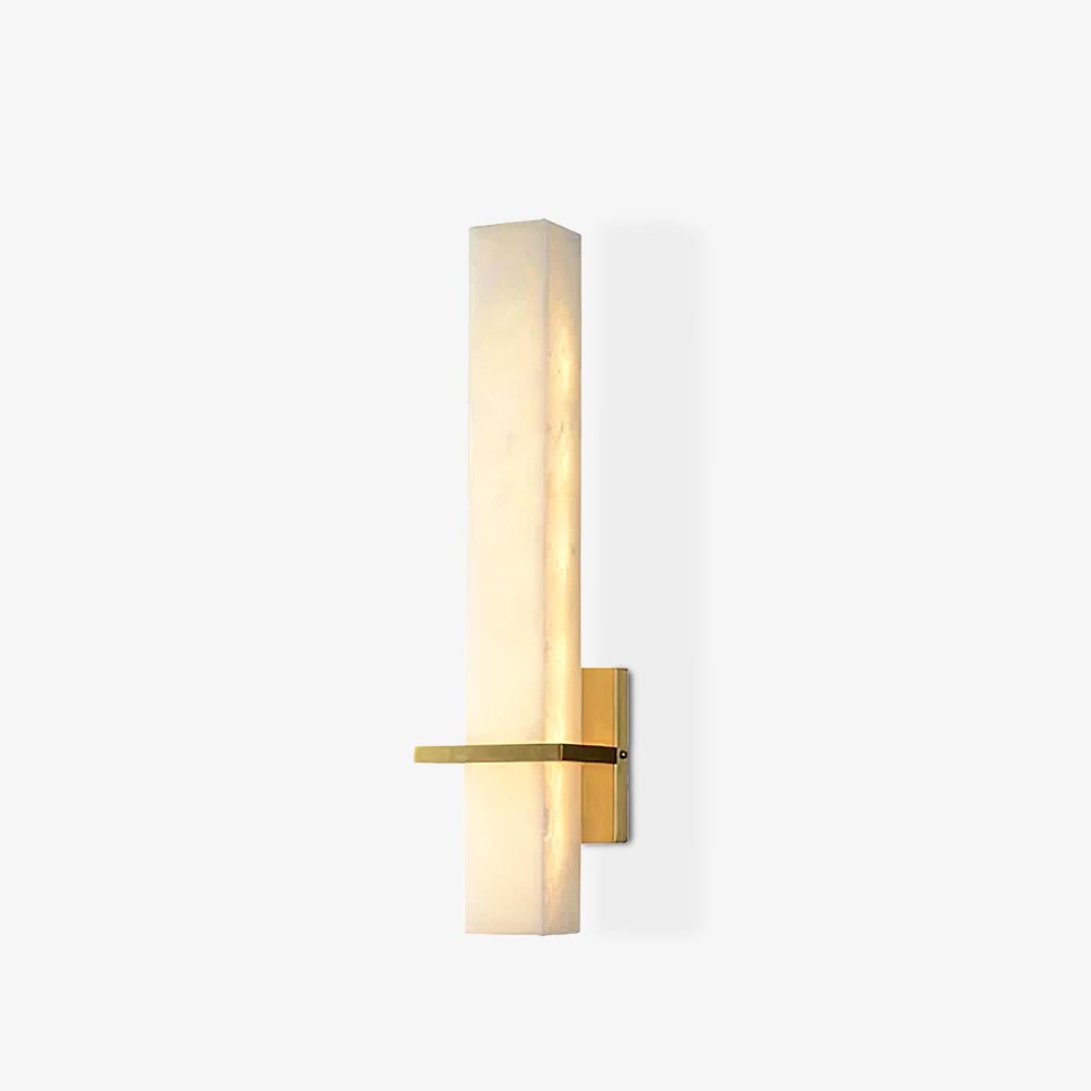 Litta | Luksuriøs kuboid hvid alabaster og messing væglampe