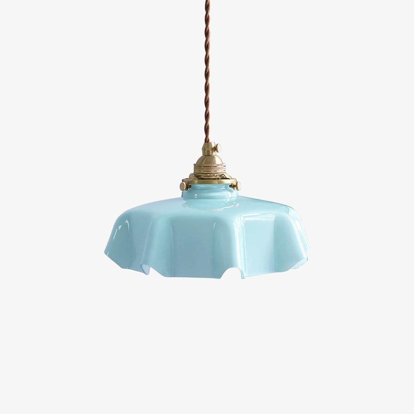 Kelvarna | Vintage plisseret glas fløjl pendellampe