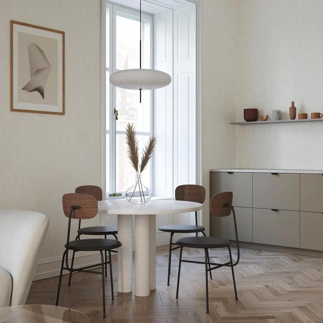 Belthorim | Opaliseret disk silhuet minimalistisk pendellampe