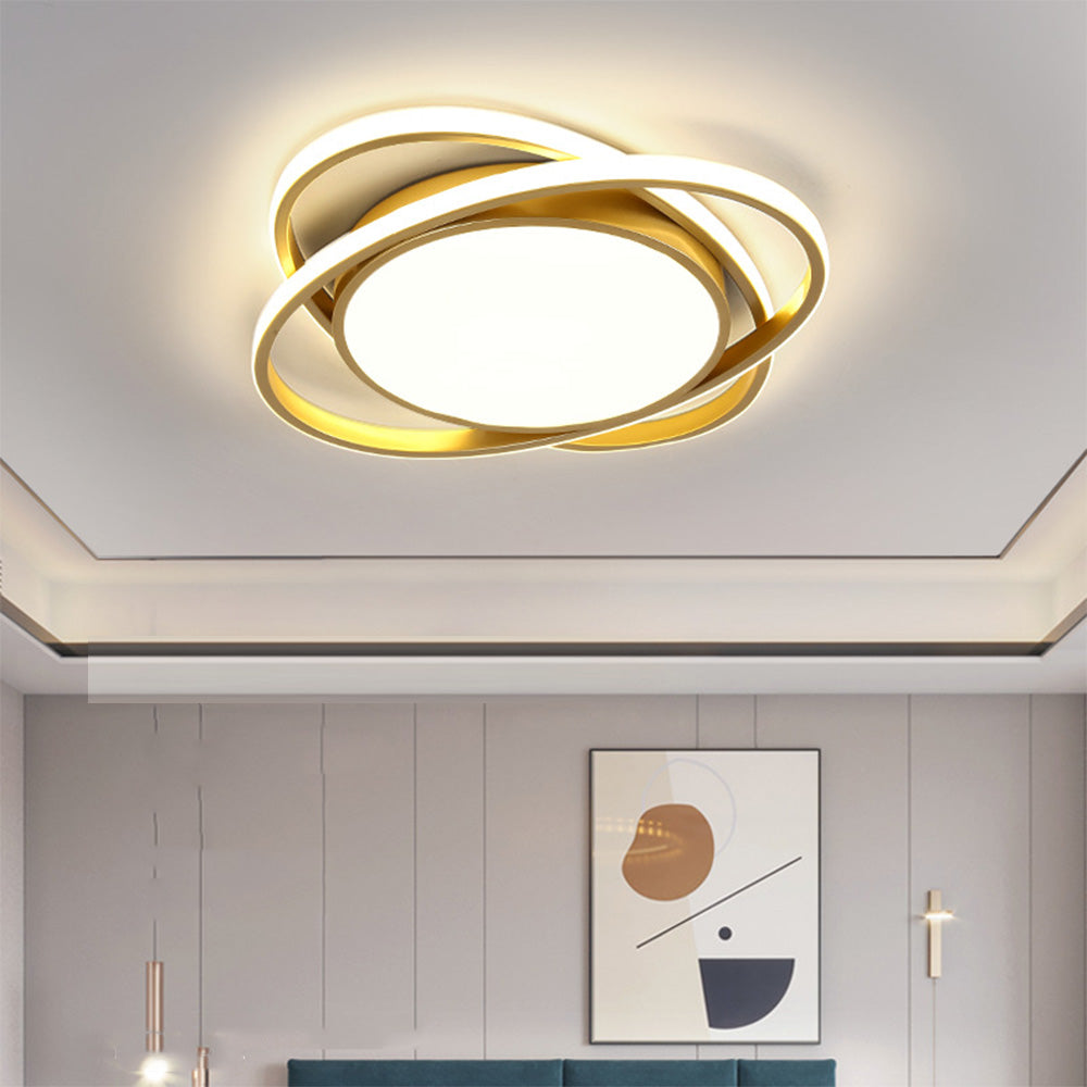 Auria | Slank lagdelt sammenlåst ring loftslampe