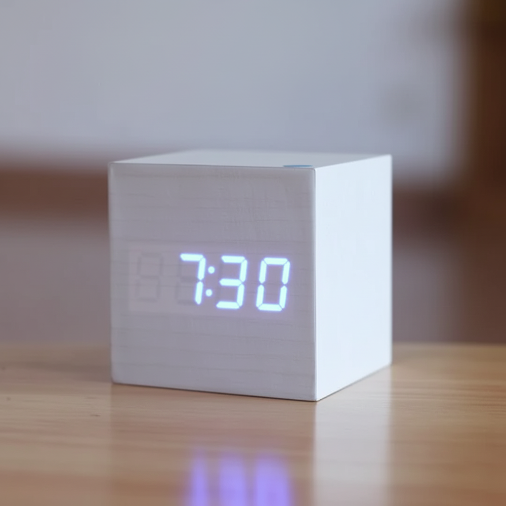 Træfinish minimalistisk digitalt skrivebordsalarmur