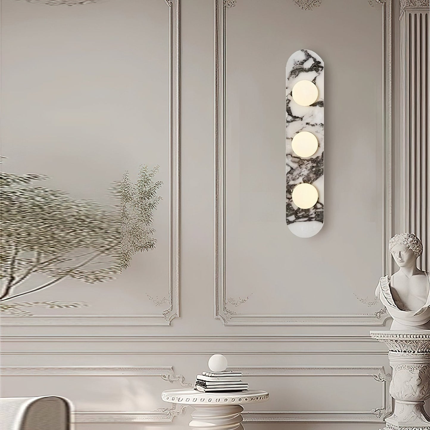 Solvintra | Italiensk marmor skulpturel glas globus væglampe