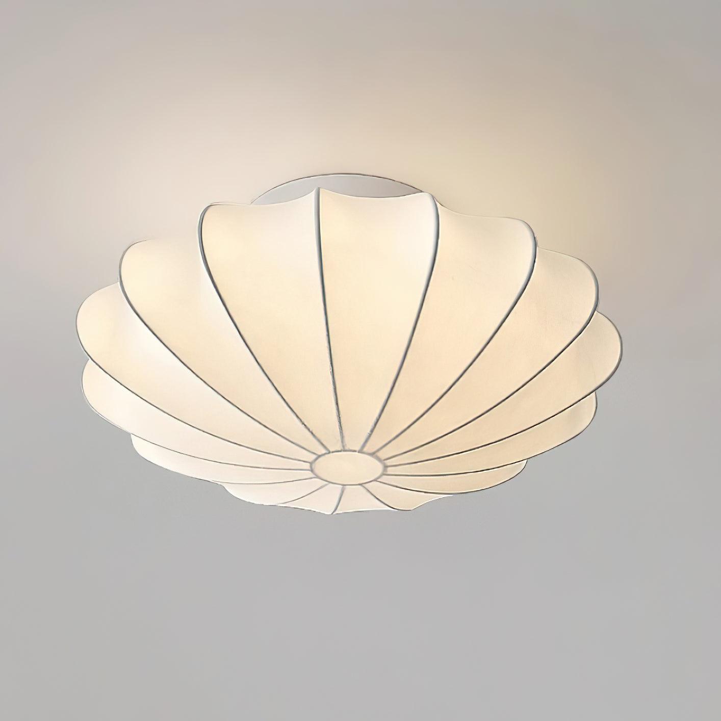 Korisand | Mid-century geometrisk skulpturel silkemesh loftslampe