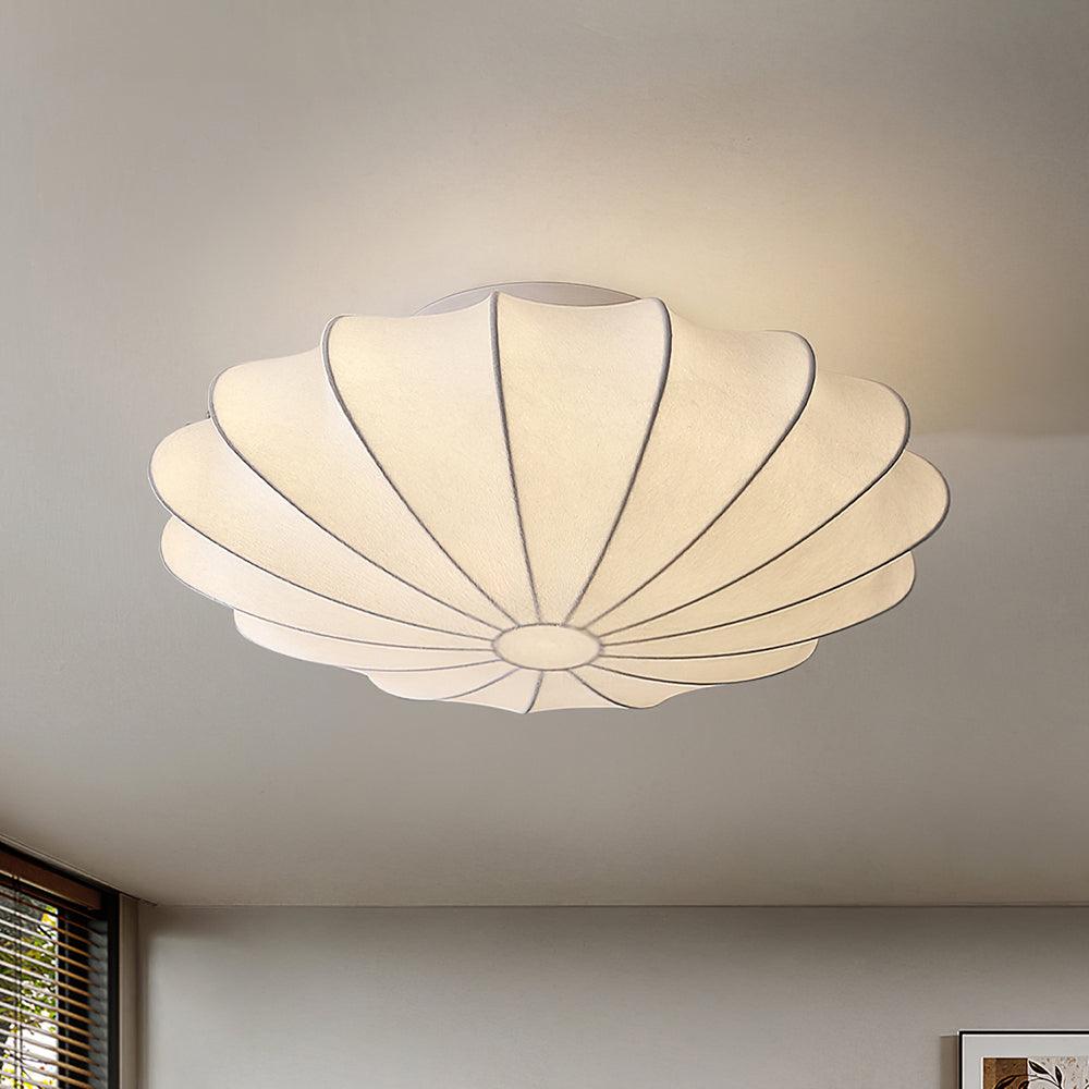 Korisand | Mid-century geometrisk skulpturel silkemesh loftslampe