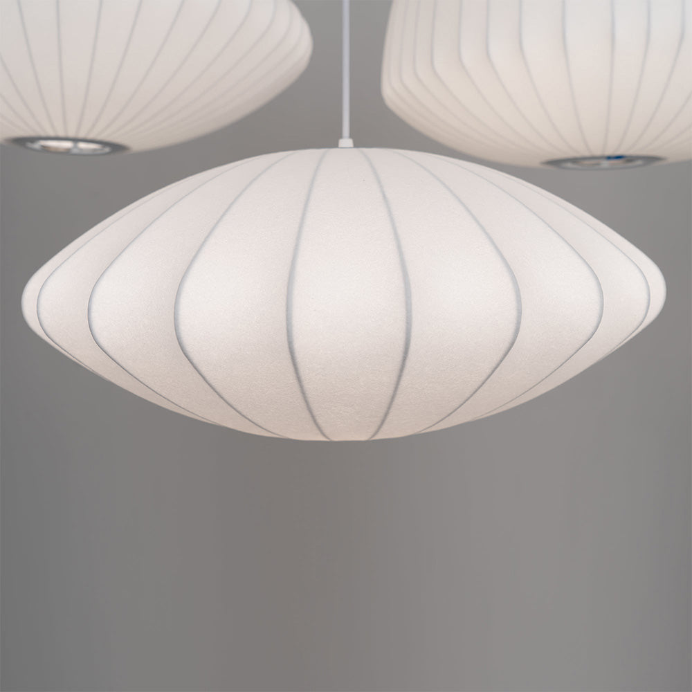 Vela | Mid-century ribbet hvid lanterne loftslampe