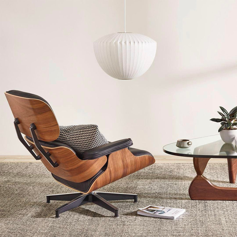 Vela | Mid-century ribbet hvid lanterne loftslampe