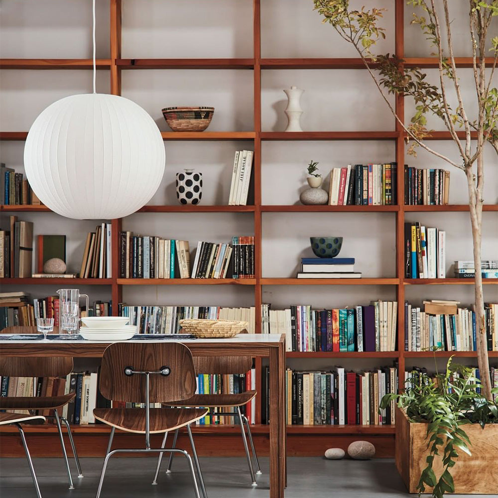 Vela | Mid-century ribbet hvid lanterne loftslampe