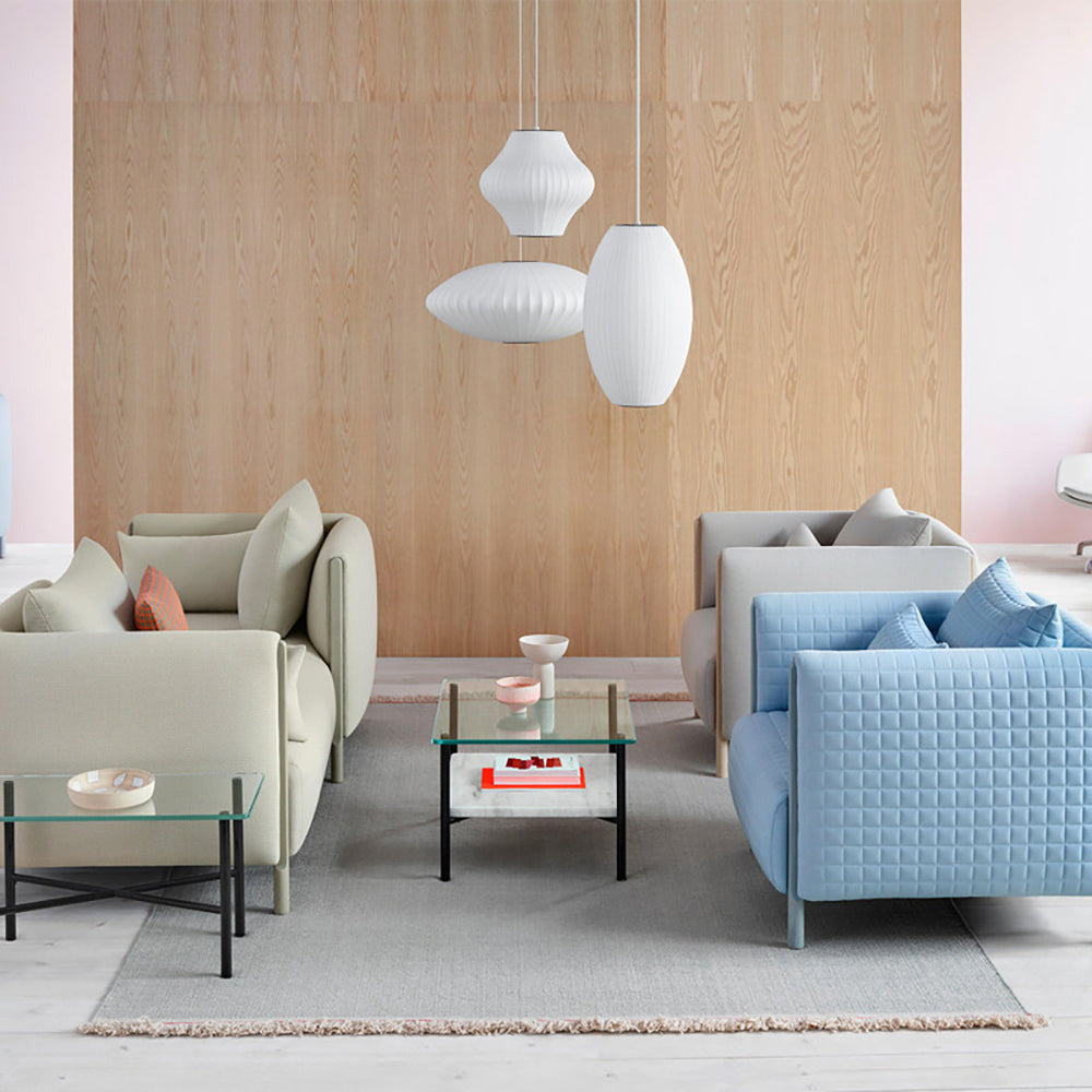 Vela | Mid-century ribbet hvid lanterne loftslampe