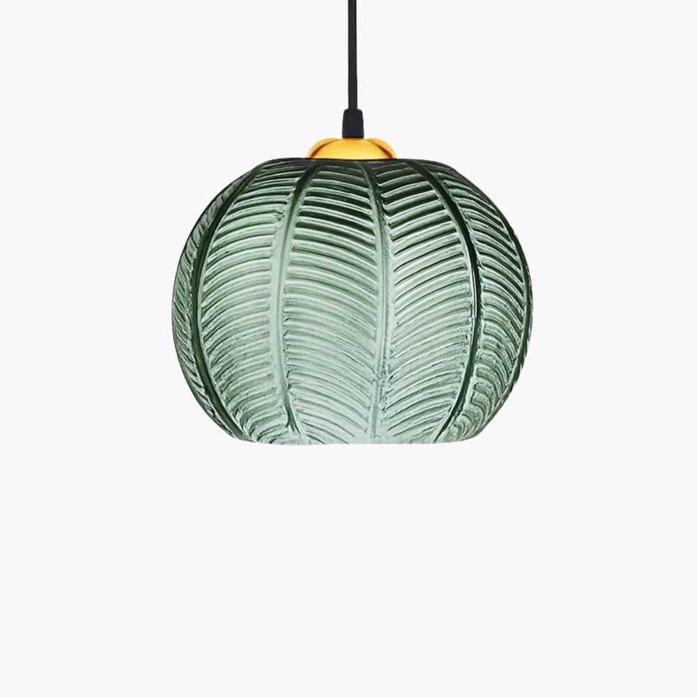 Nexalys | Udsmykket bladmønster ovoid glas pendellampe