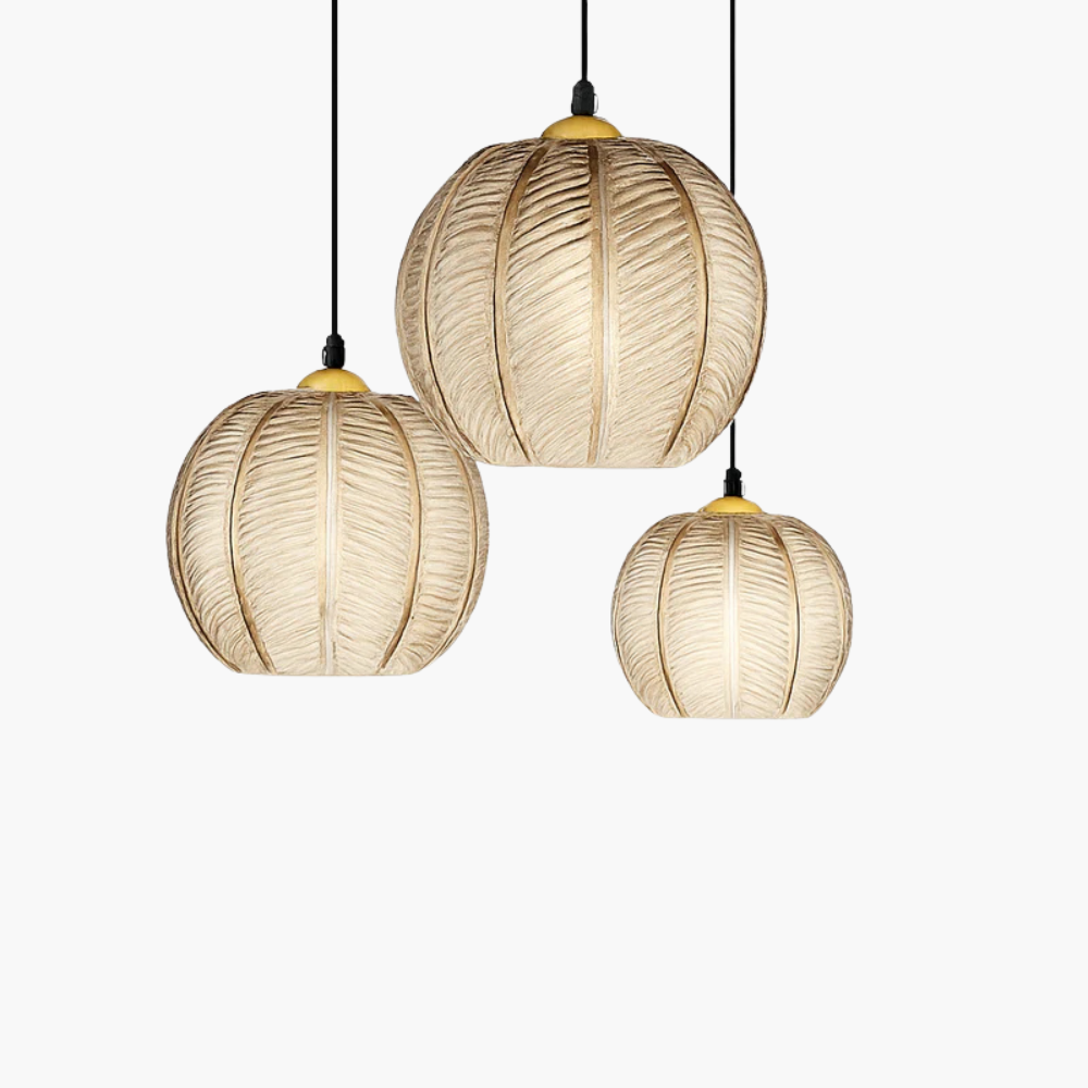 Nexalys | Udsmykket bladmønster ovoid glas pendellampe