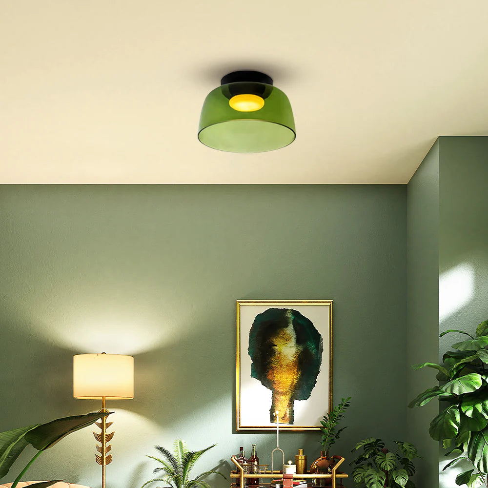 Nebula | Moderne lagdelt glødende glas kuppelloftslampe