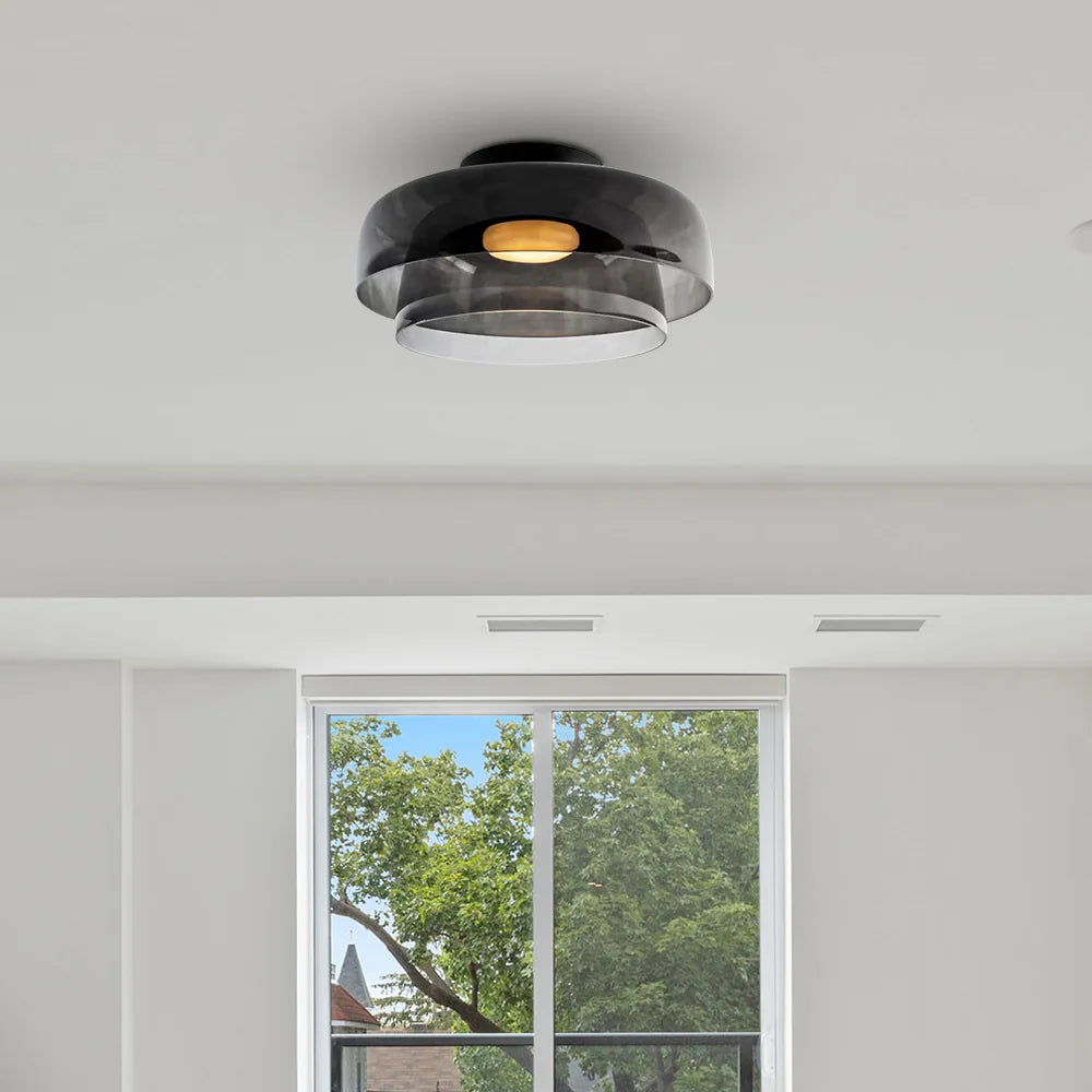 Nebula | Moderne lagdelt glødende glas kuppelloftslampe