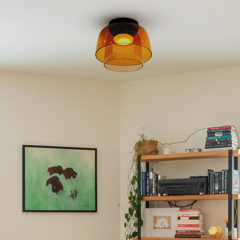 Nebula | Moderne lagdelt glødende glas kuppelloftslampe