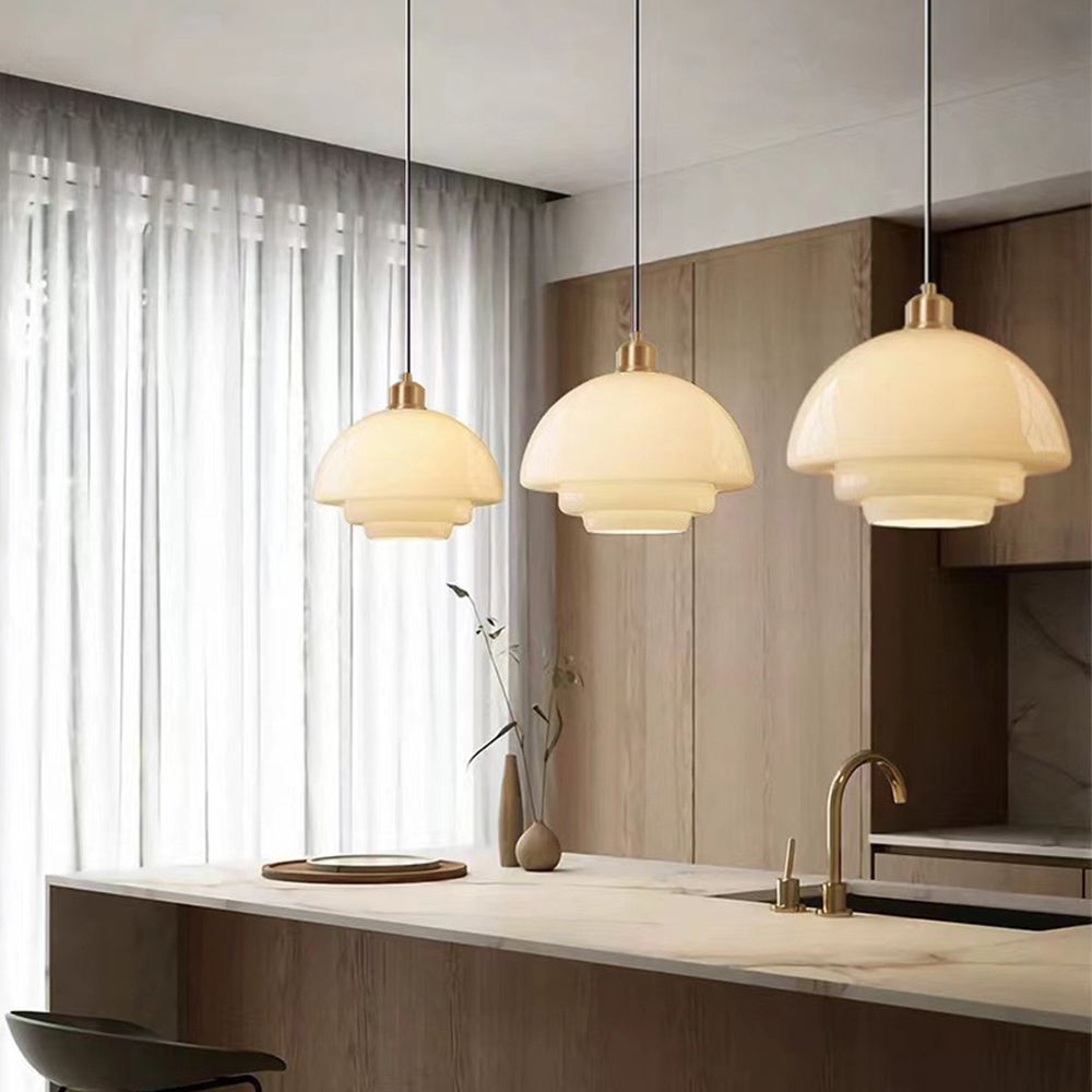 Vellum | Nordisk lagdelt opak glas drop pendellampe
