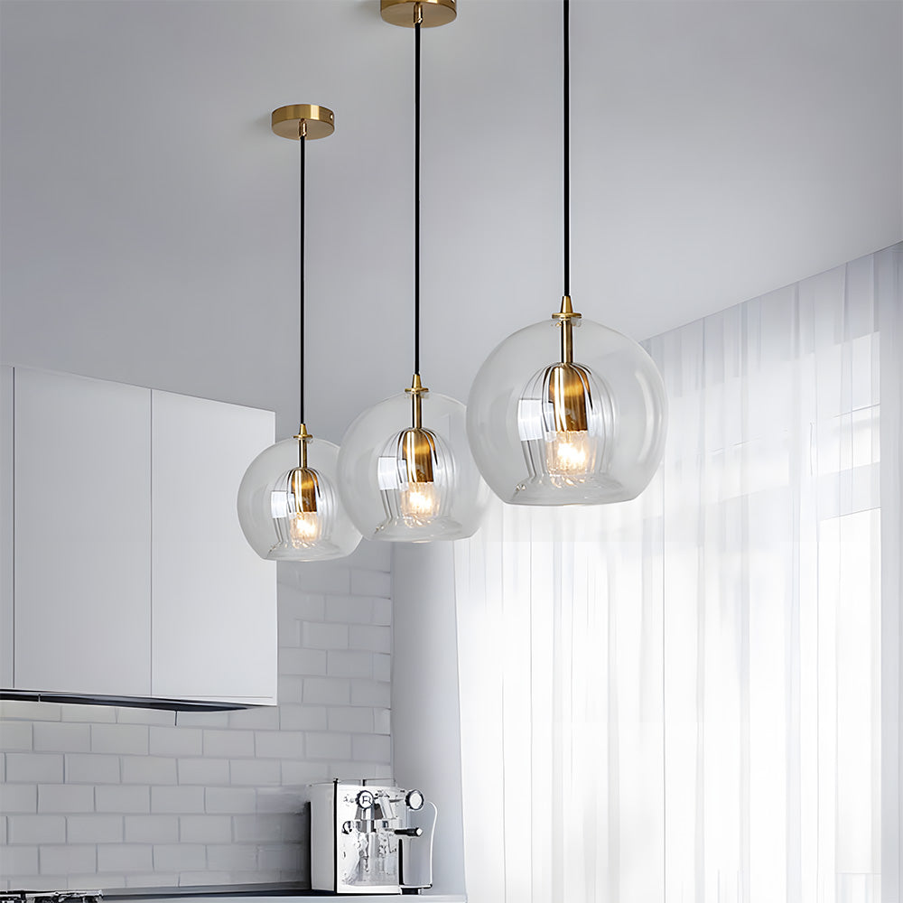 Orbia | Moderne ribbet kugledrop pendellampe