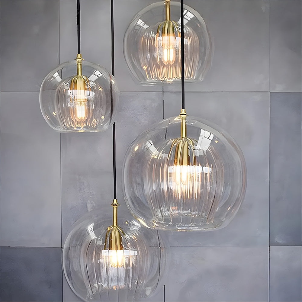 Orbia | Moderne ribbet kugledrop pendellampe