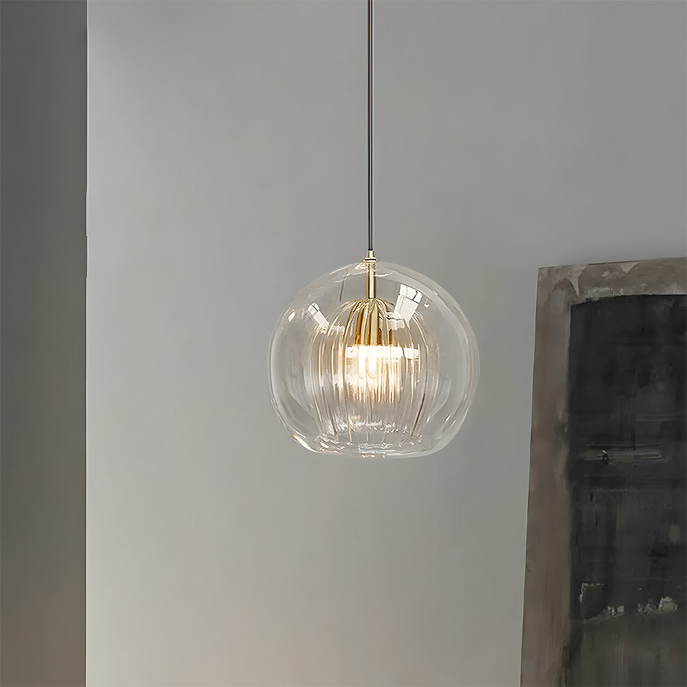 Orbia | Moderne ribbet kugledrop pendellampe