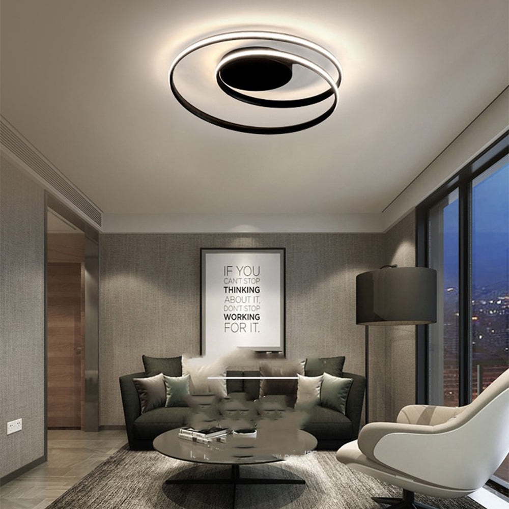 Spira | Slank minimalistisk spiralring flush mount loftslampe