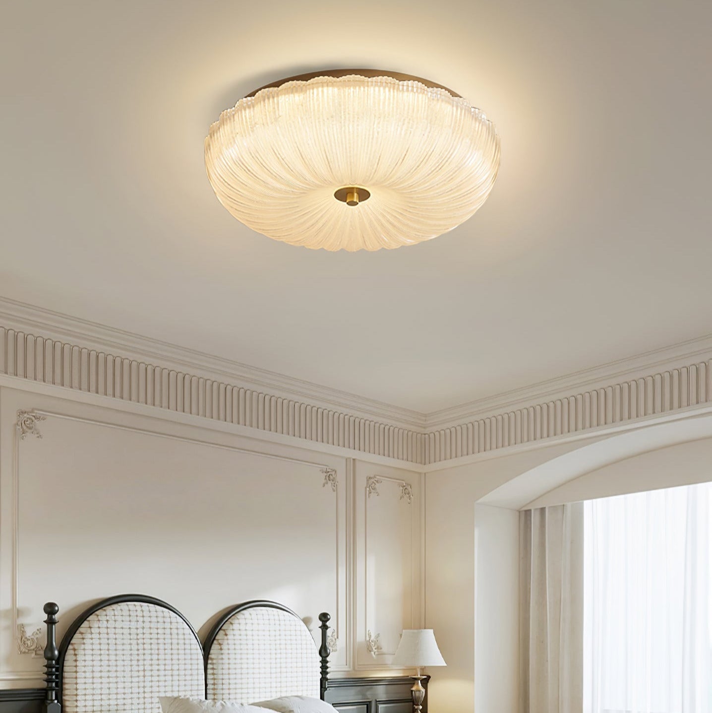 Halo | Elegant tekstureret bølget glas loftslampe