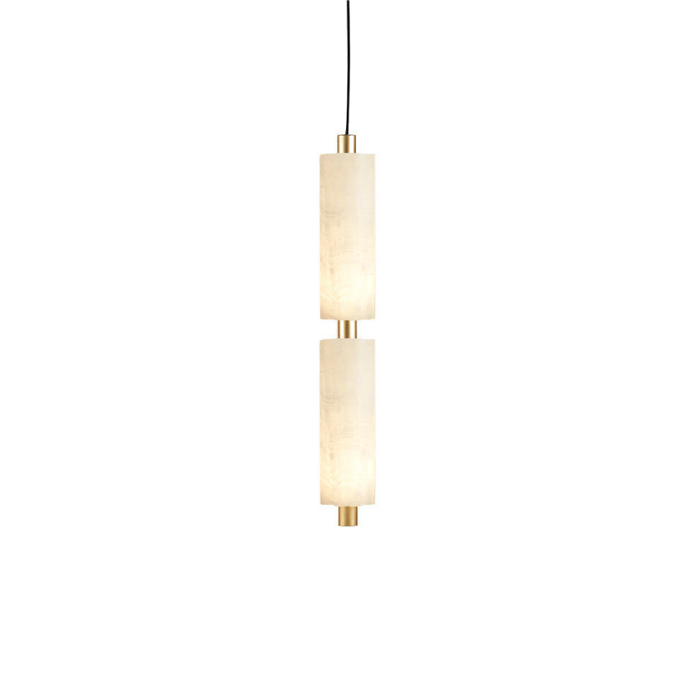 Lythara | Lineær minimalistisk alabast stenkolonne pendel