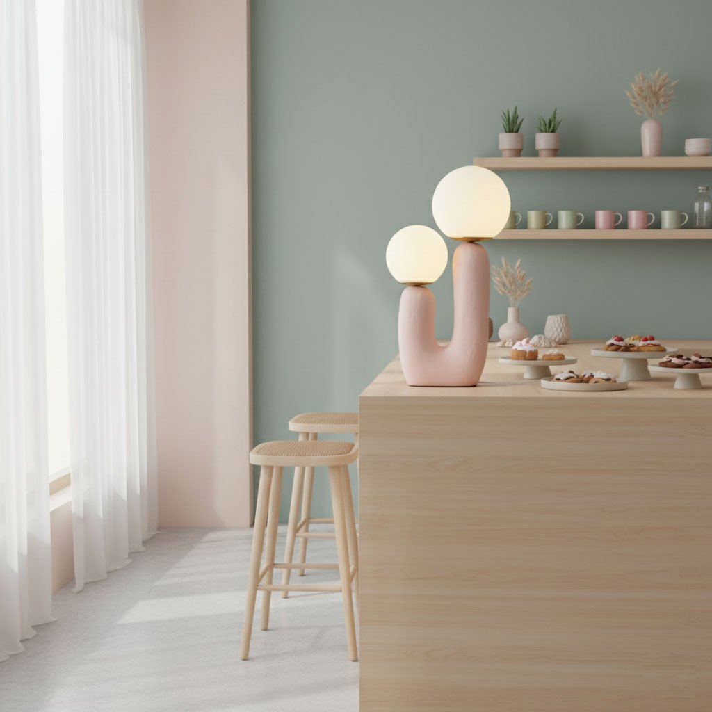Corisande | Avantgarde rå skulpturel glas kugle bordlampe