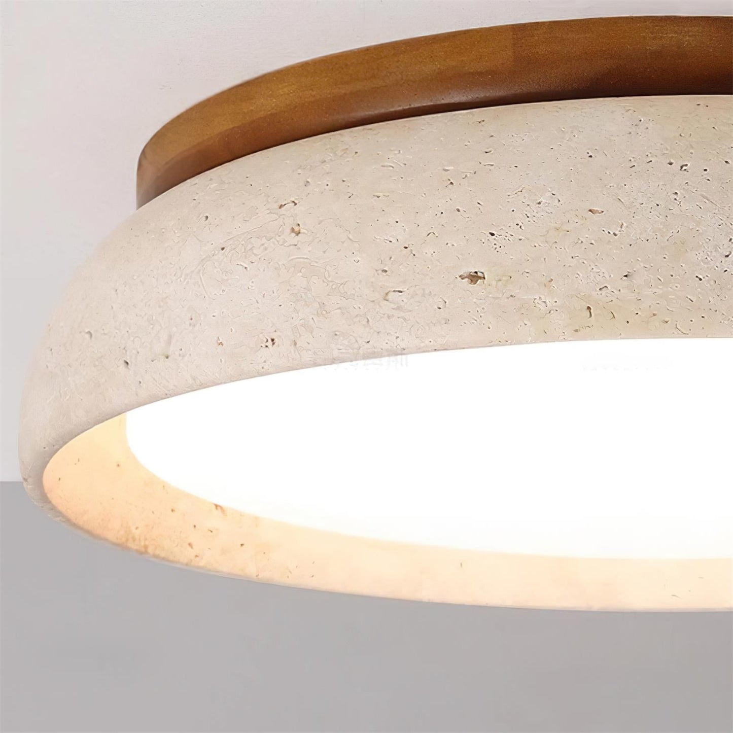 Caelum | Naturlig rund travertin indbygget loftslampe