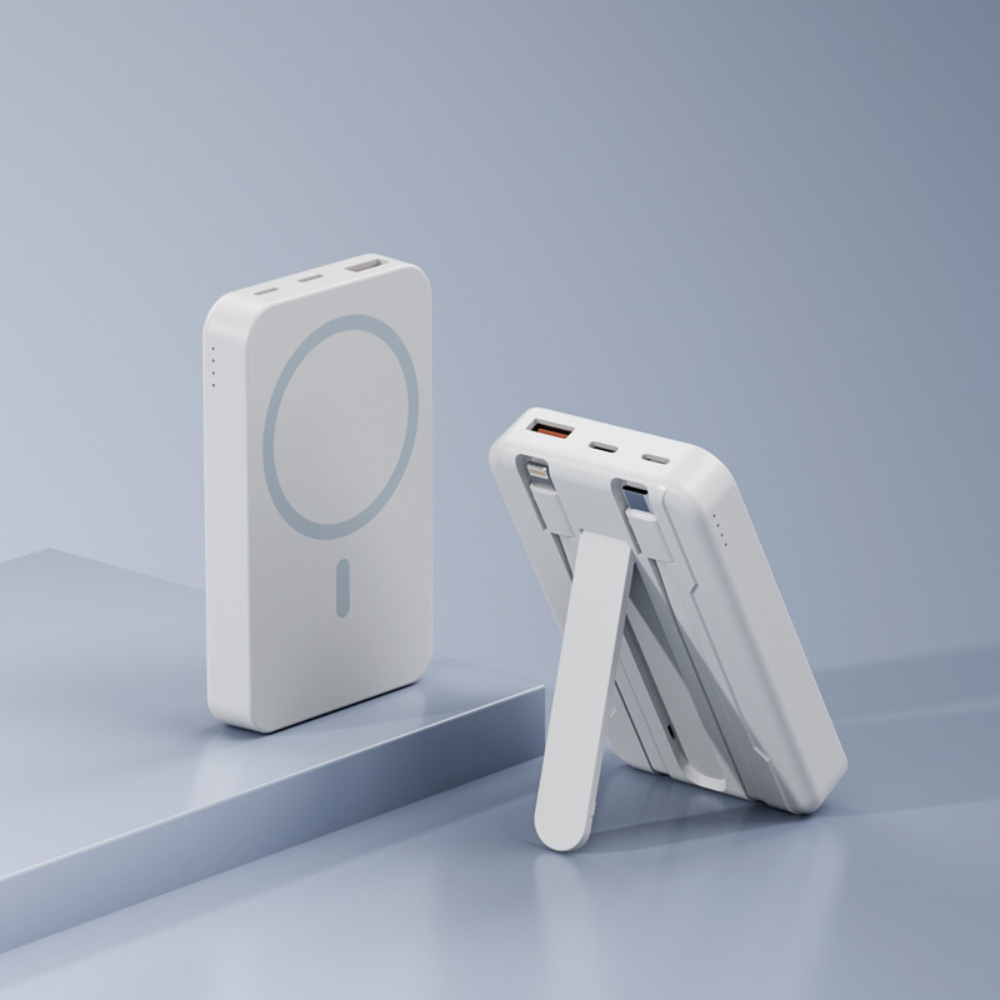 Magnetisk stand hurtig opladning trådløs bærbar powerbank