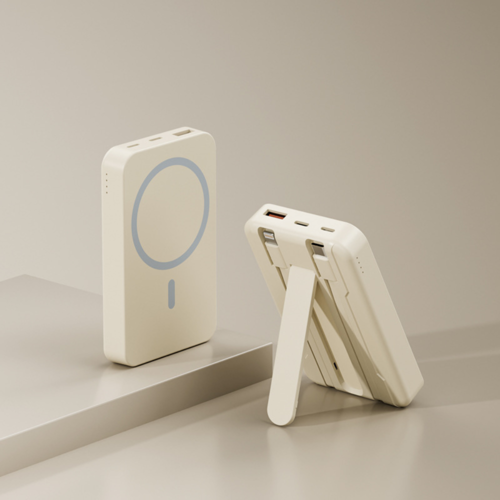 Magnetisk stand hurtig opladning trådløs bærbar powerbank