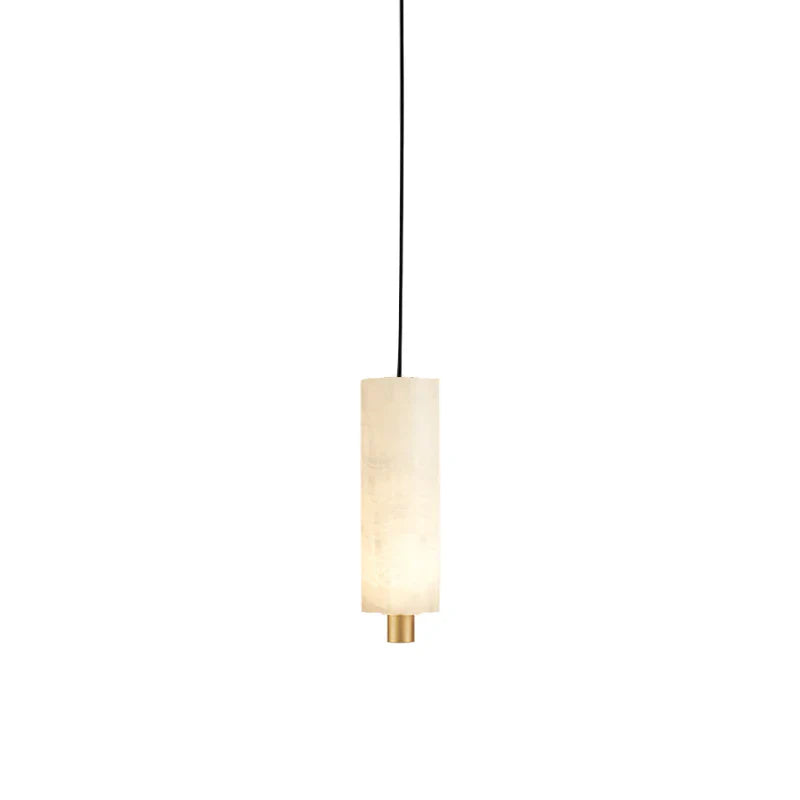 Lythara | Lineær minimalistisk alabast stenkolonne pendel