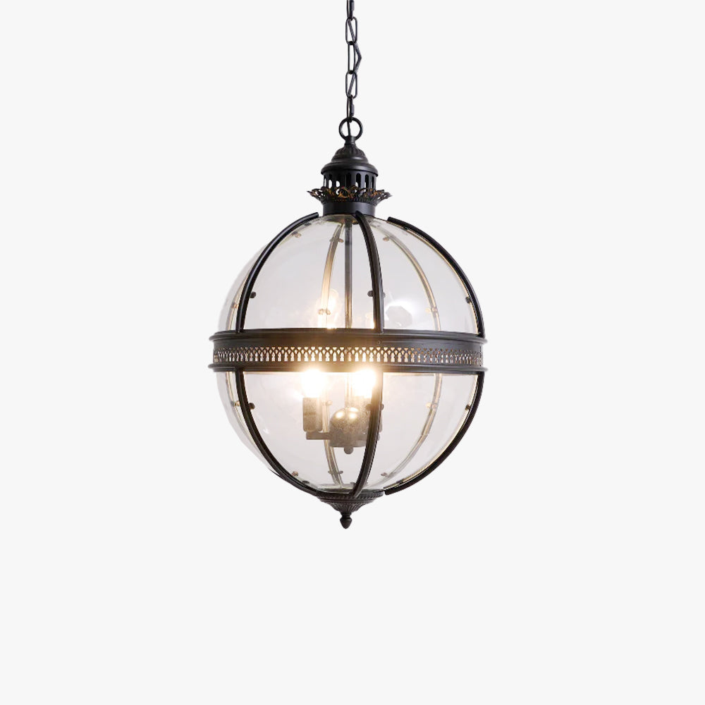 Vinse | Vintage sfærisk transparent glas pendellampe