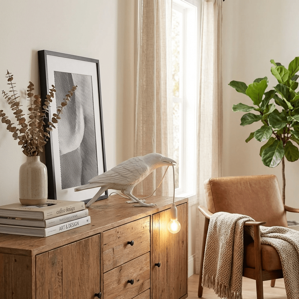 Bristhow | Gotisk Skulpturel Fuglekrage Bordlampe
