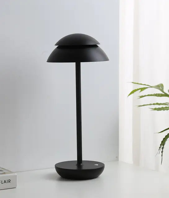 Skulpturel kuppel skærm trådløs aluminium genopladelig bordlampe