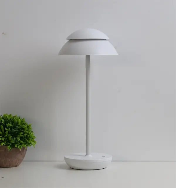 Skulpturel kuppel skærm trådløs aluminium genopladelig bordlampe