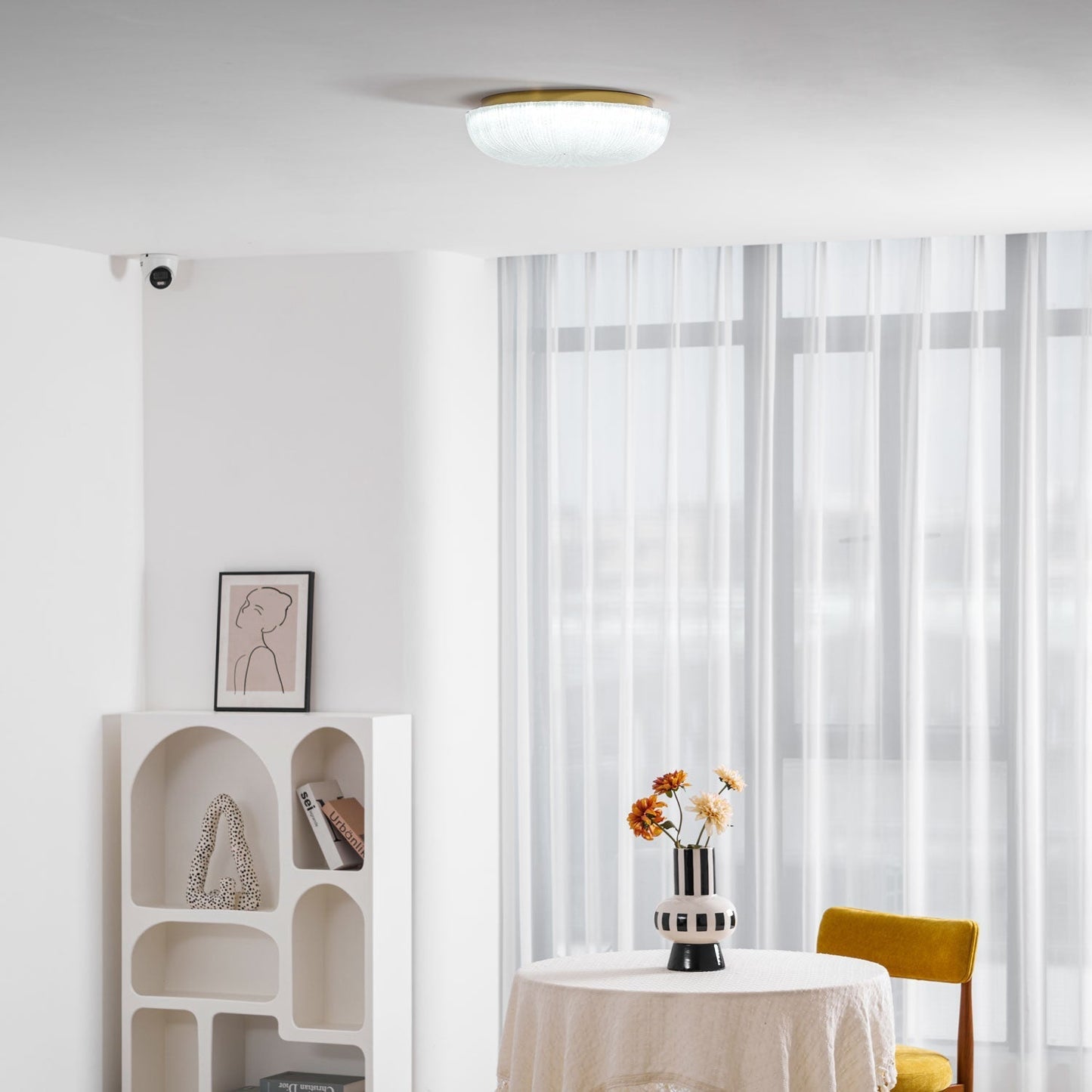 Kendrovia | Nordisk Ribbede Skinnende Glas Loftlampe