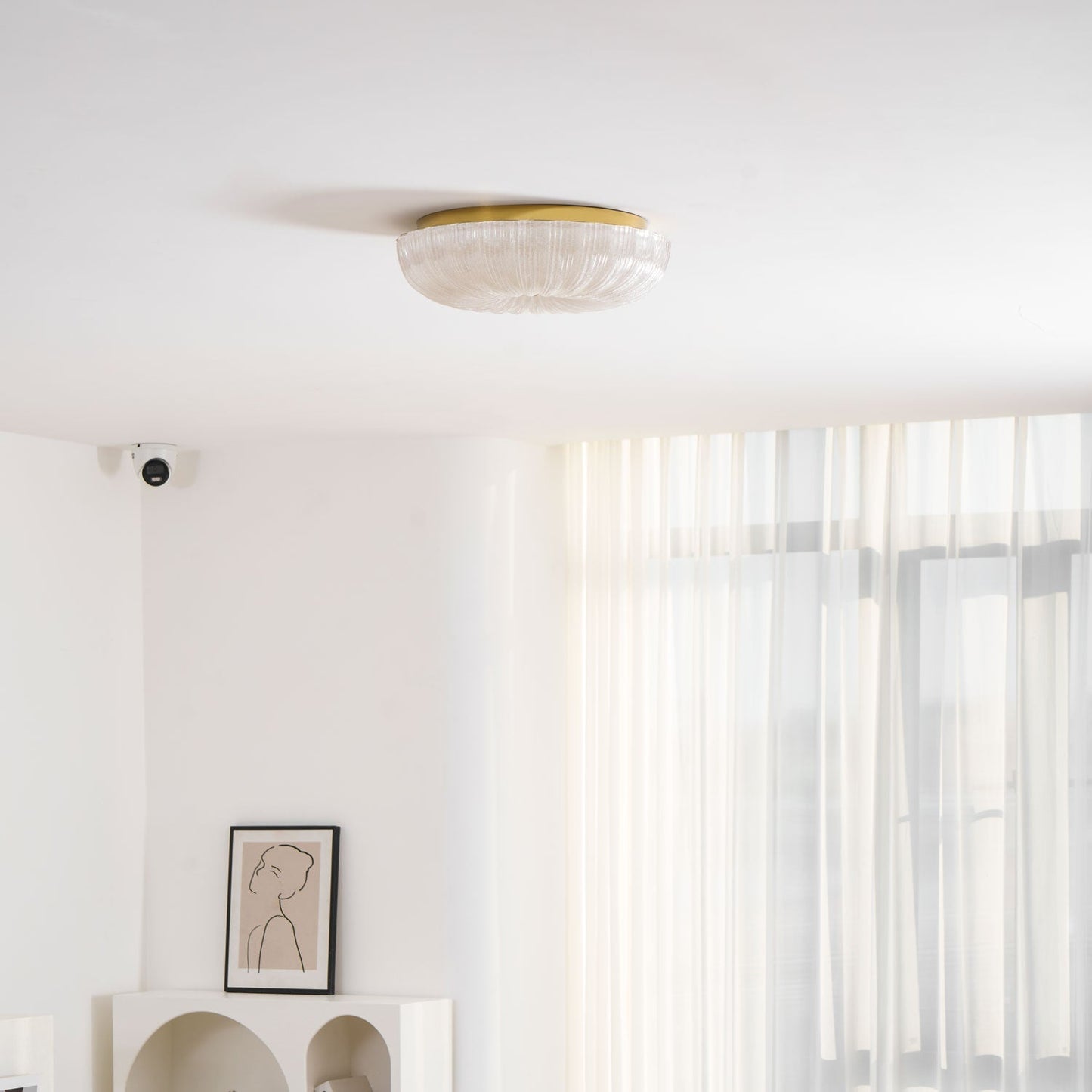 Kendrovia | Nordisk Ribbede Skinnende Glas Loftlampe