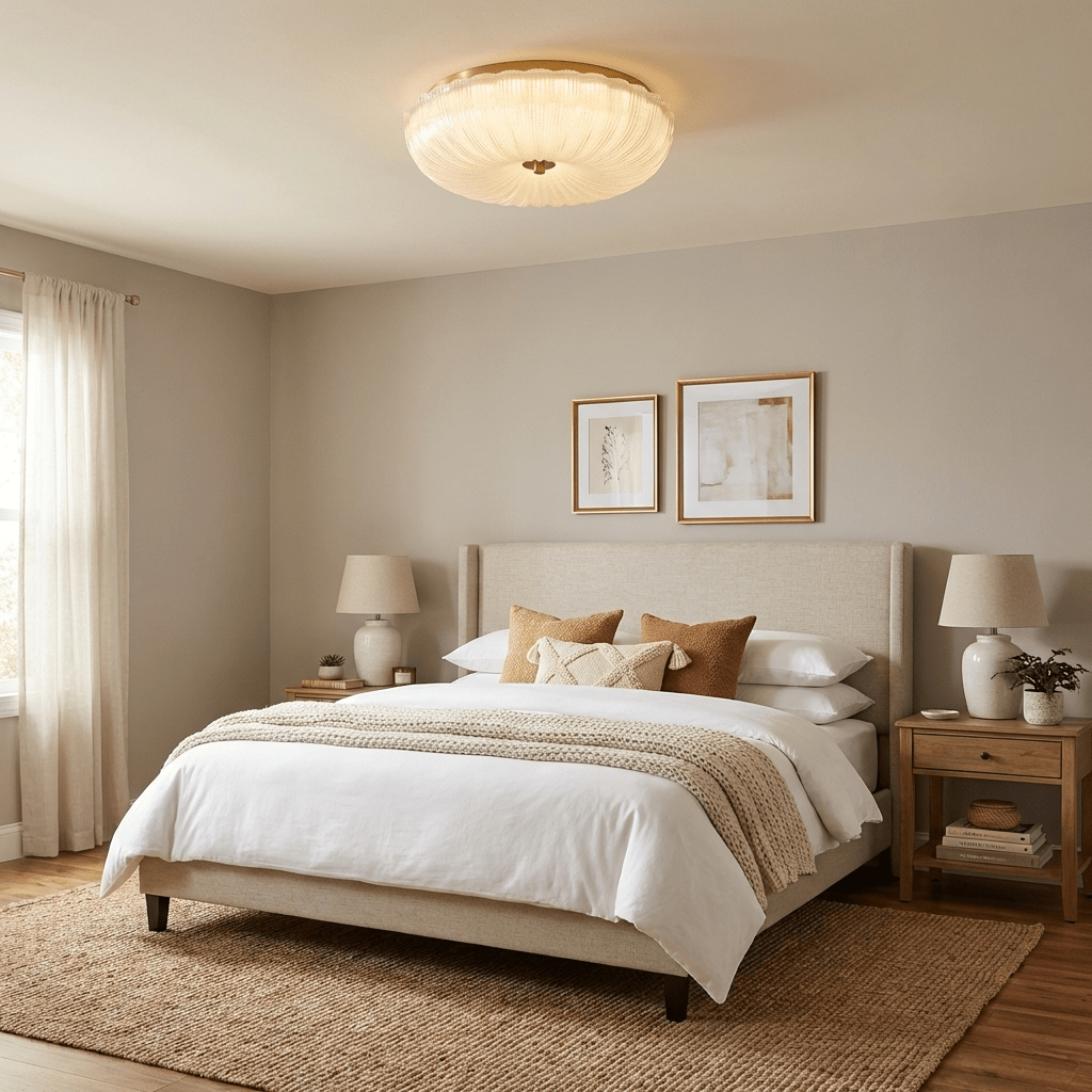 Kendrovia | Nordisk Ribbede Skinnende Glas Loftlampe