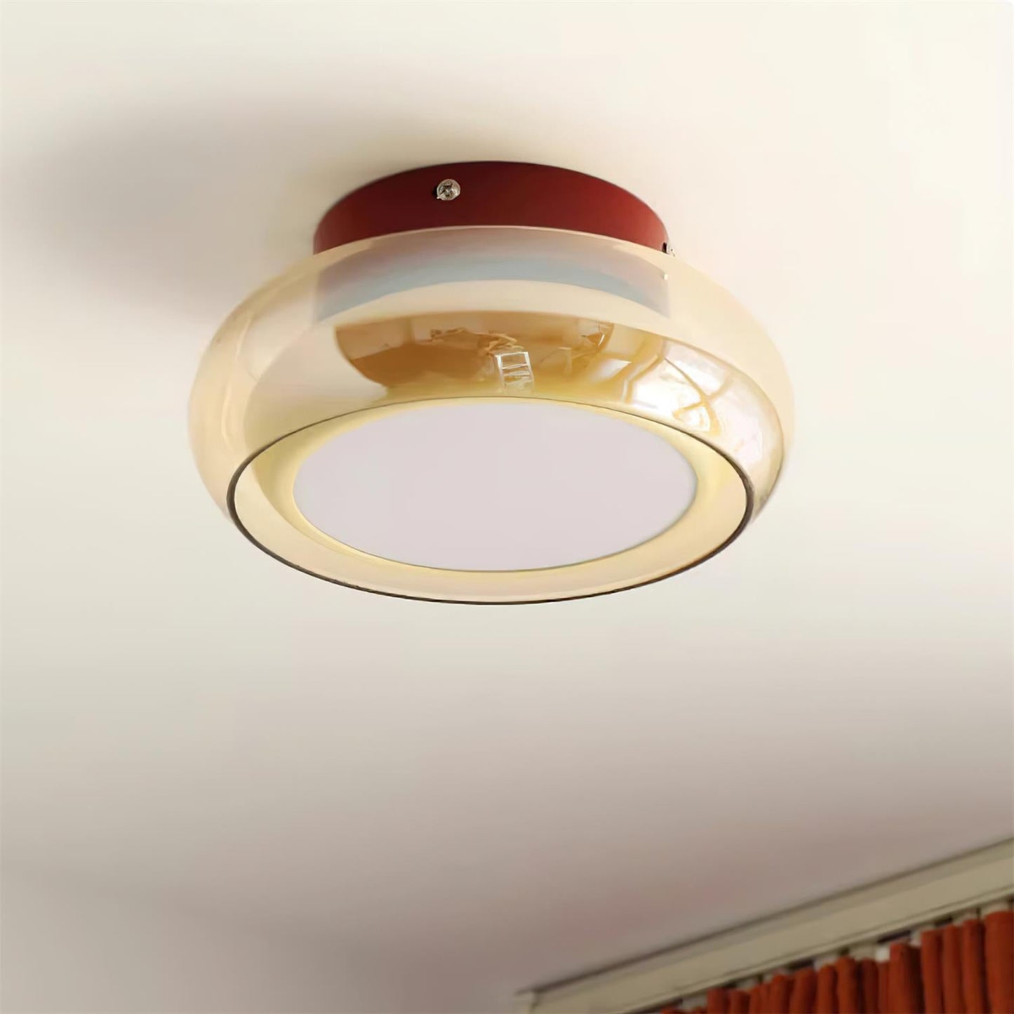 Mora | Luksuriøs cognacfarvet glas indbygget loftslampe