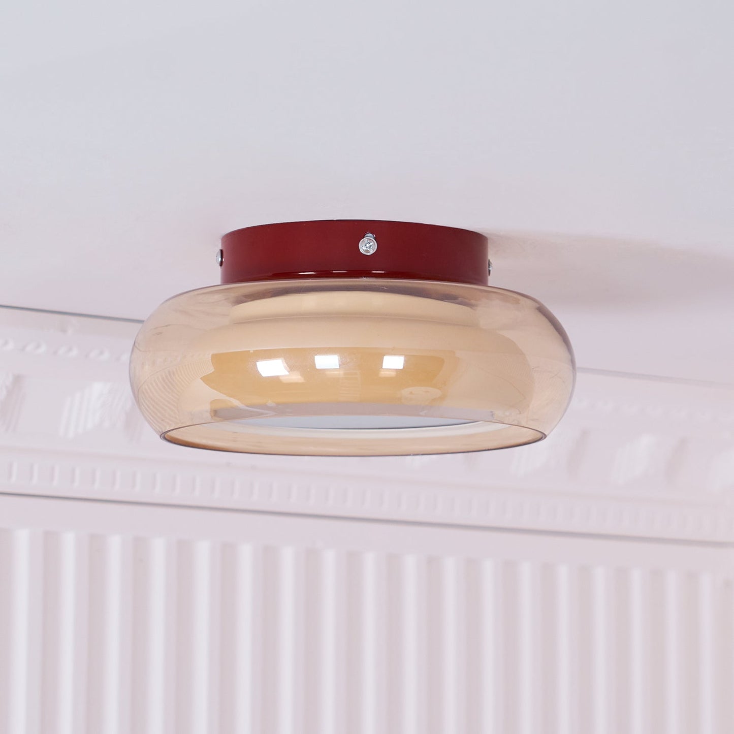 Mora | Luksuriøs cognacfarvet glas indbygget loftslampe