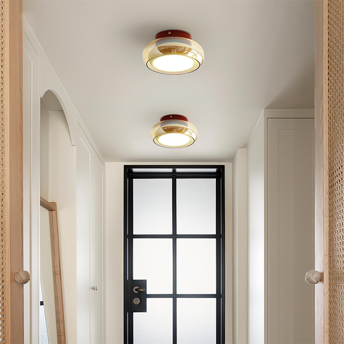 Mora | Luksuriøs cognacfarvet glas indbygget loftslampe