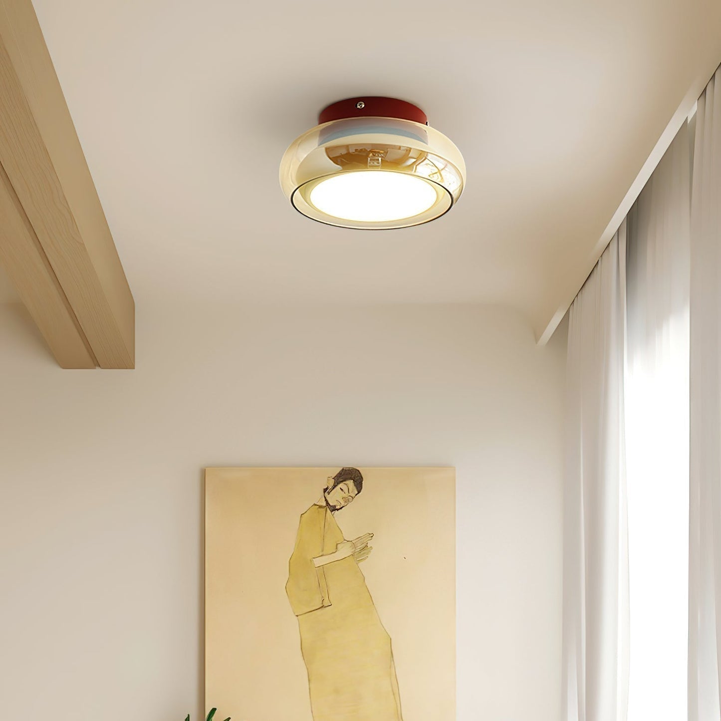 Retro glas kompakt indbygningsloftlampe