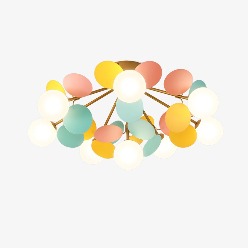 Kalythos | Skulpturel geometrisk disk klynge semi-flush monteret loftslampe