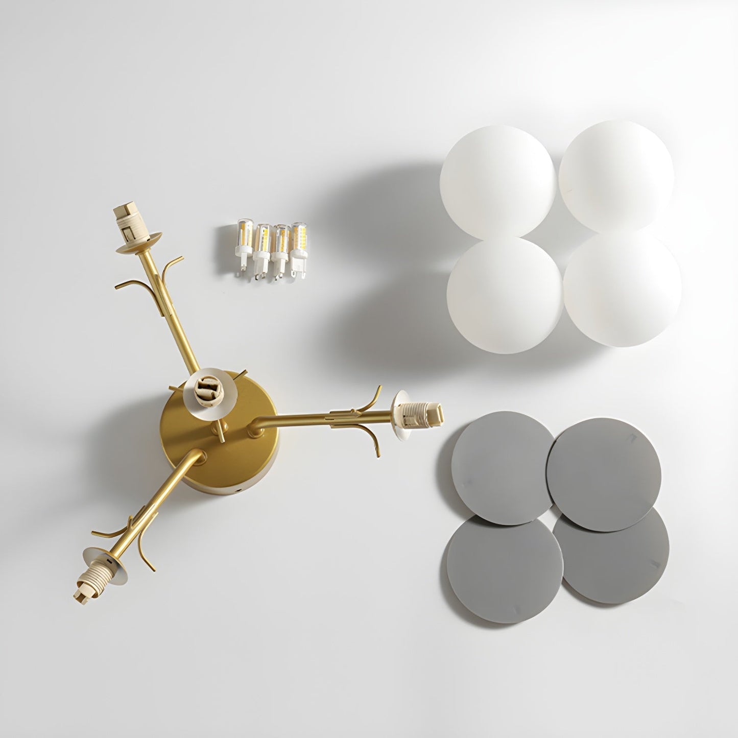 Kalythos | Skulpturel geometrisk disk klynge semi-flush monteret loftslampe