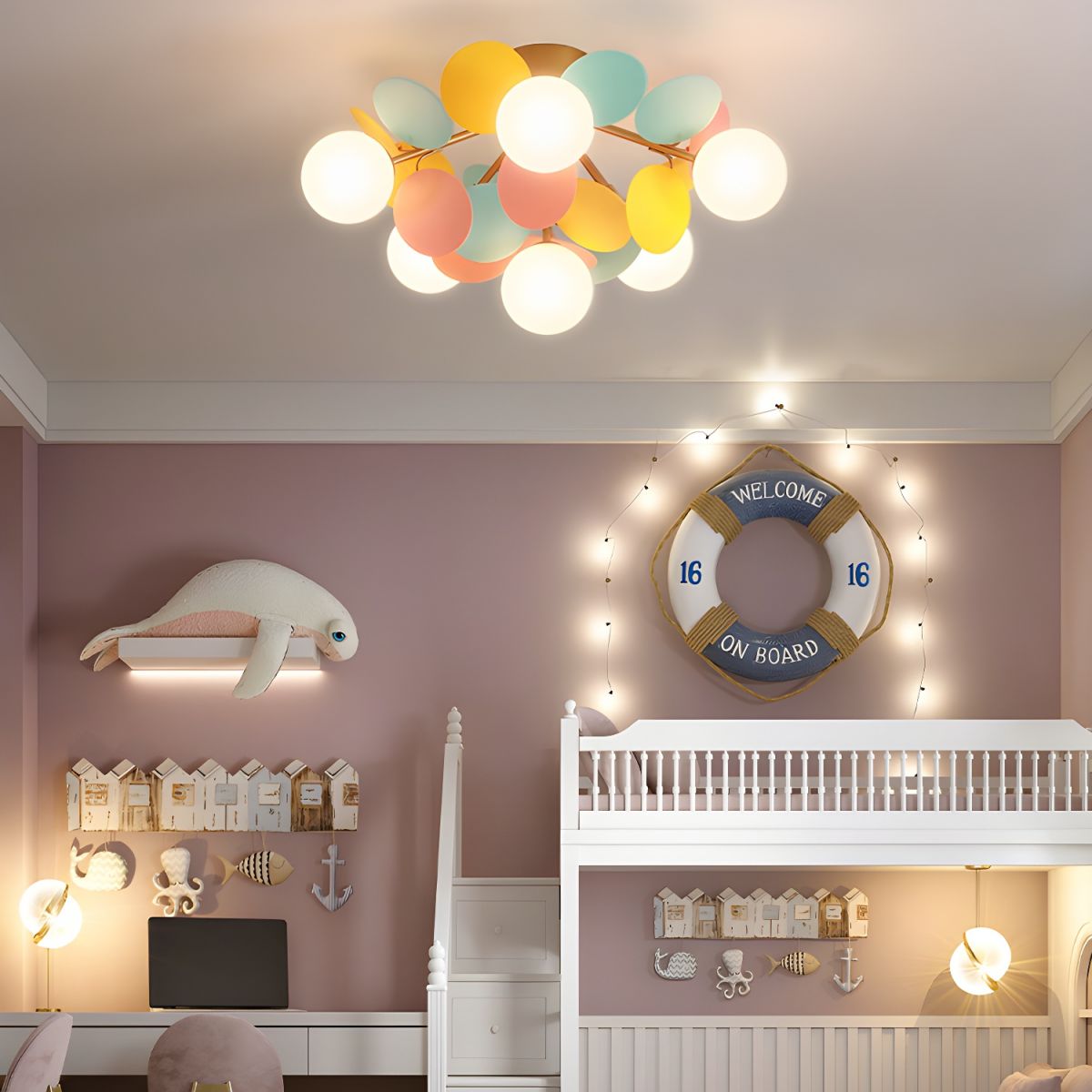 Kalythos | Skulpturel geometrisk disk klynge semi-flush monteret loftslampe