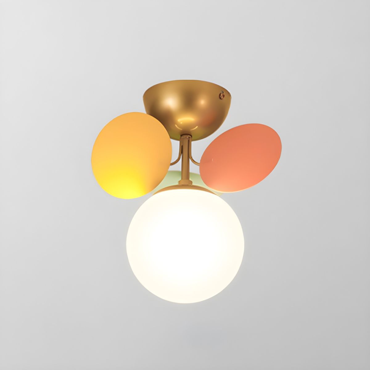 Kalythos | Skulpturel geometrisk disk klynge semi-flush monteret loftslampe