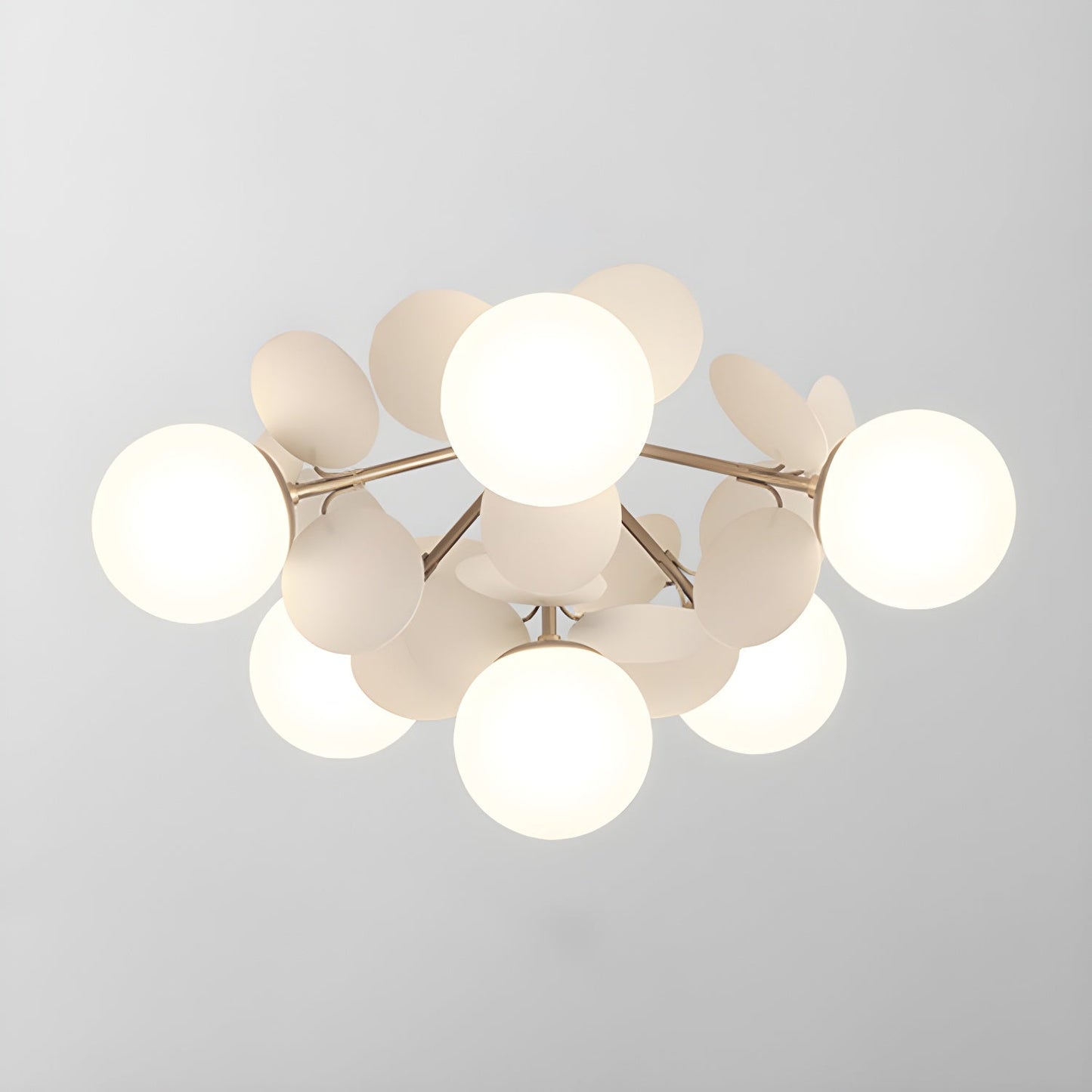 Kalythos | Skulpturel geometrisk disk klynge semi-flush monteret loftslampe