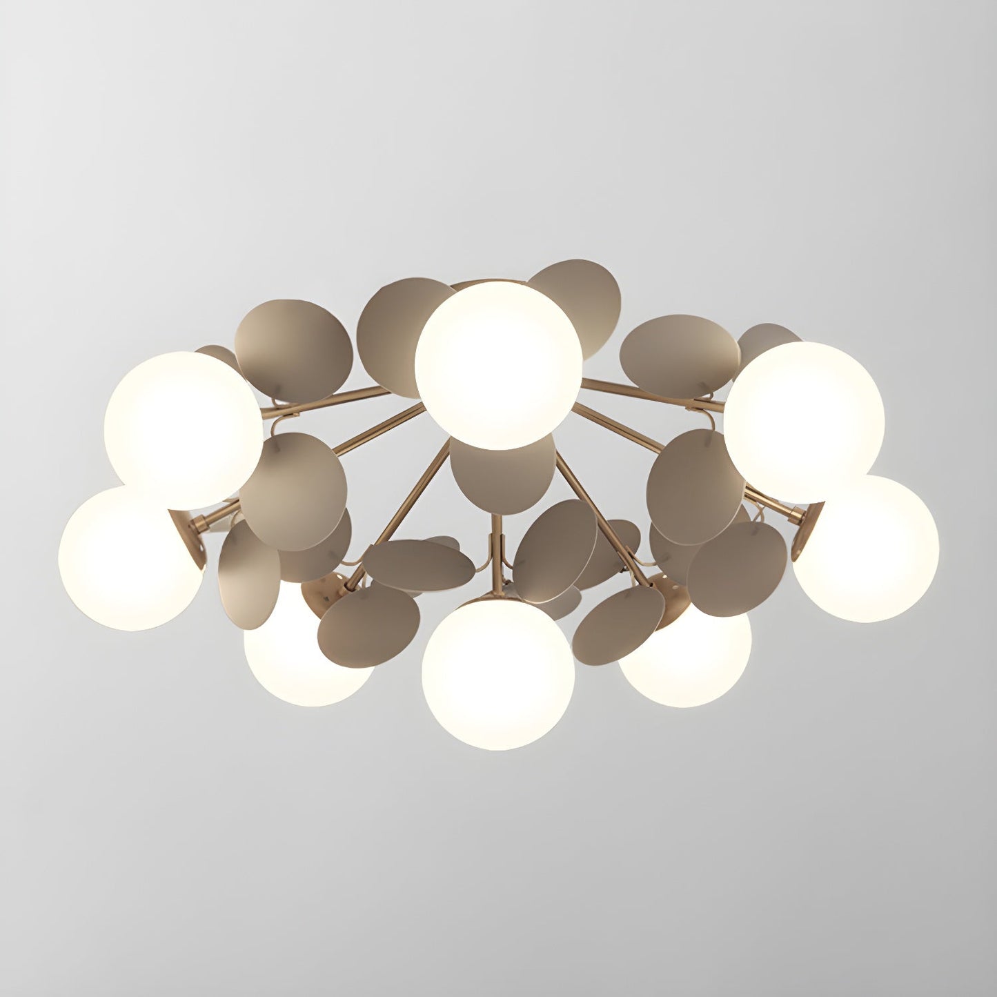 Kalythos | Skulpturel geometrisk disk klynge semi-flush monteret loftslampe