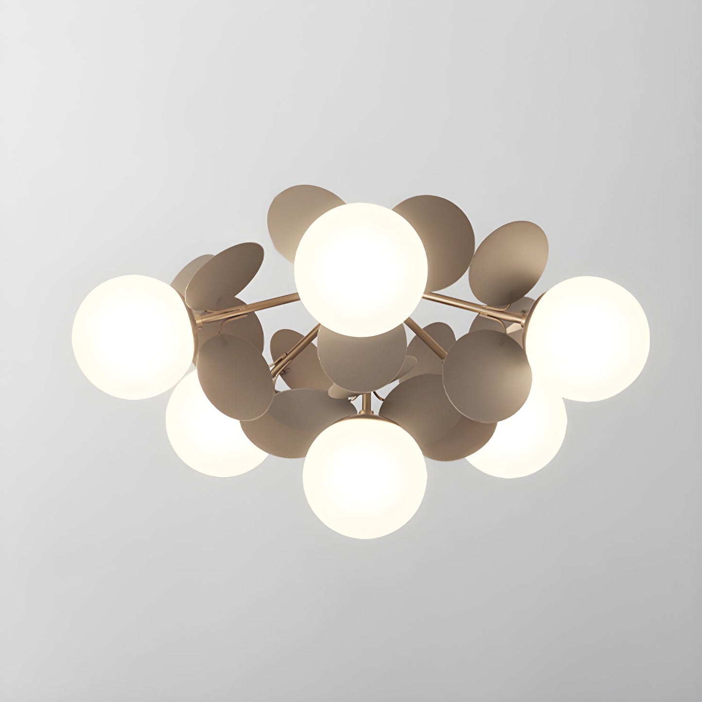 Kalythos | Skulpturel geometrisk disk klynge semi-flush monteret loftslampe