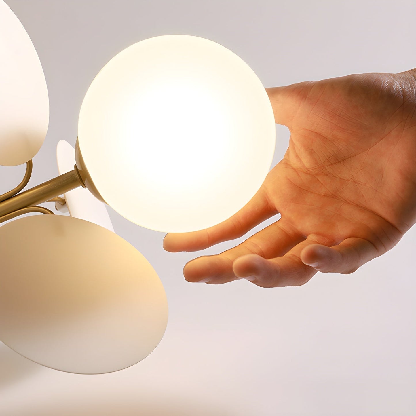Kalythos | Skulpturel geometrisk disk klynge semi-flush monteret loftslampe